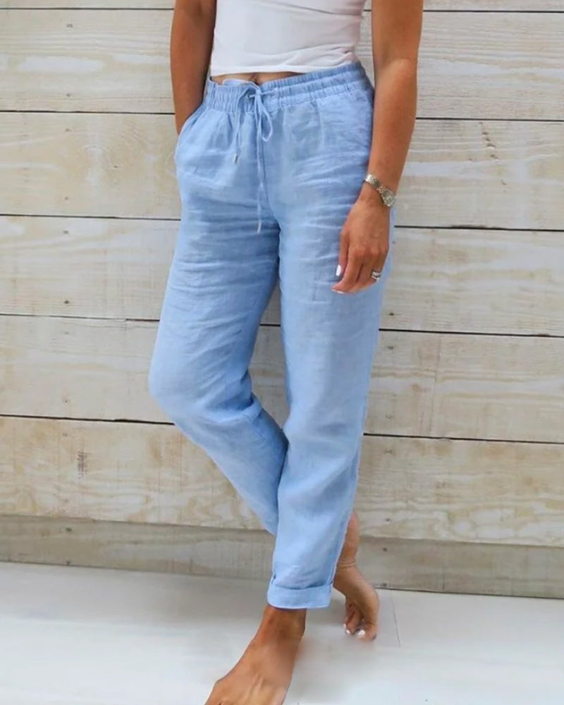 Classic trousers with drawstring