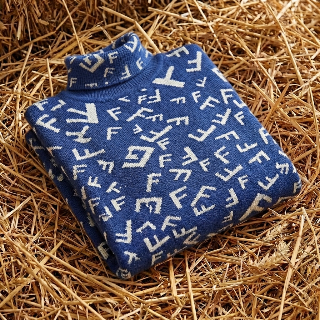Cotton Sweater with F-Pattern