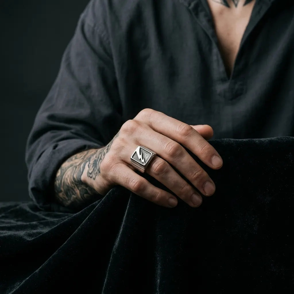 Bold Lightning Bolt Statement Ring