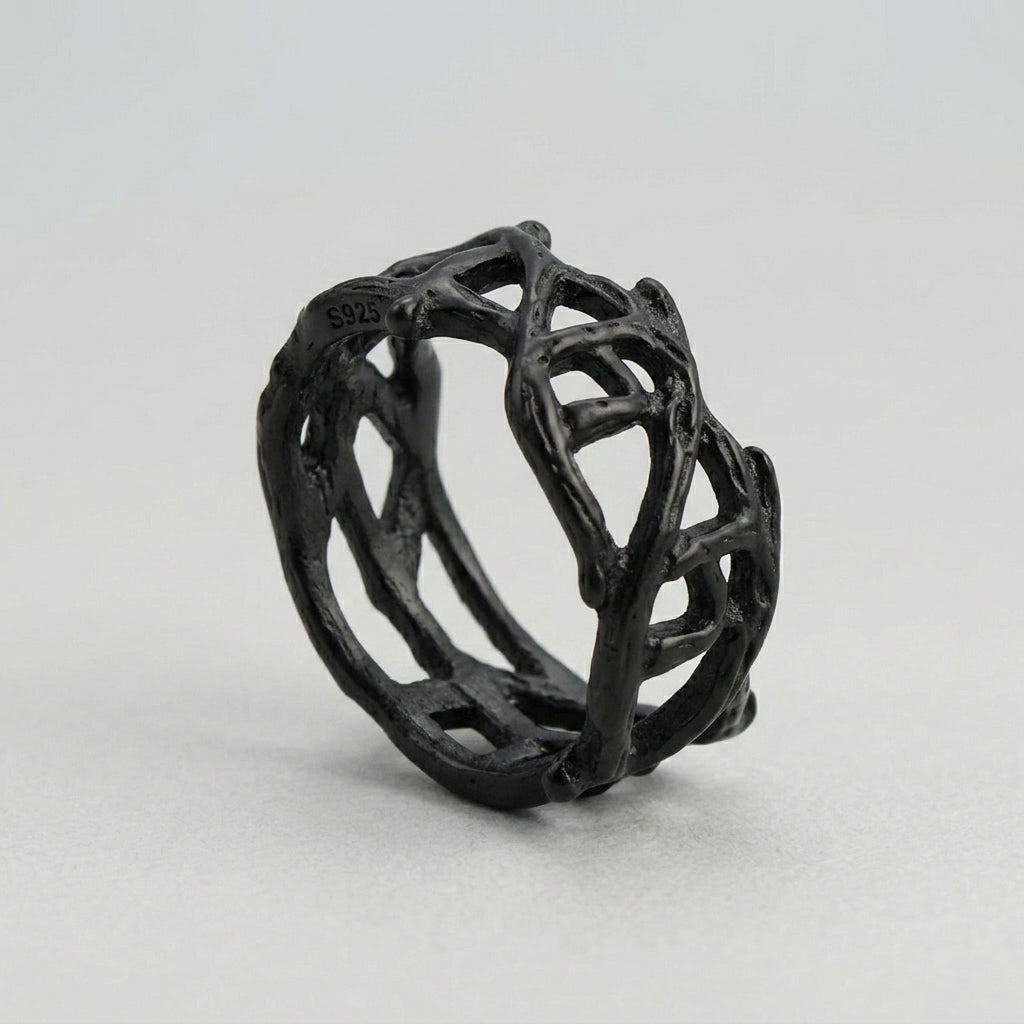 Gothic Black Interlocking Ring