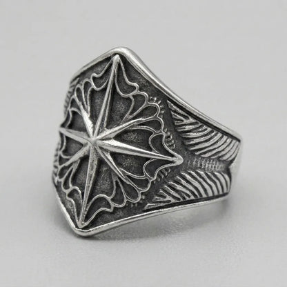 Gothic Compass Signet Ring