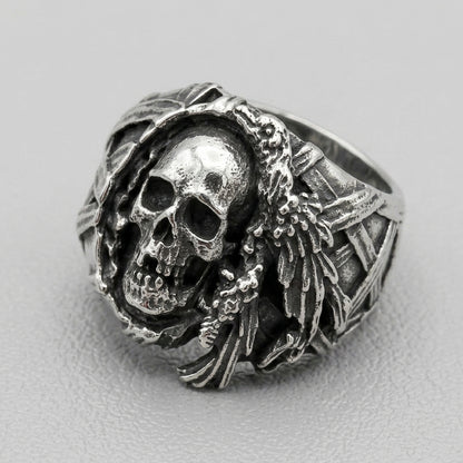 Feathered Warbonnet Skull Ring