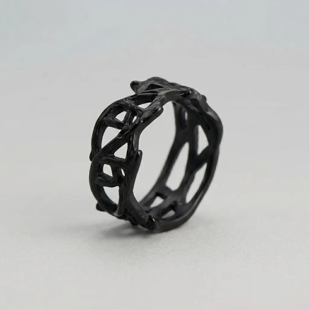Gothic Black Interlocking Ring