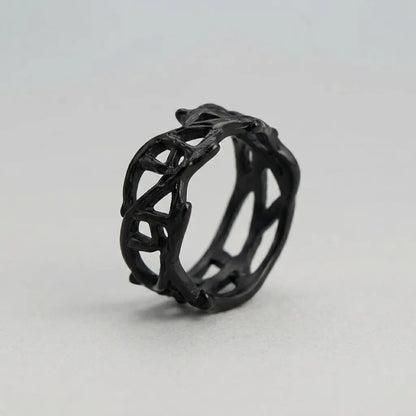 Gothic Black Interlocking Ring