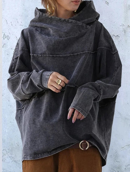 KS | Denim pullover hoodie