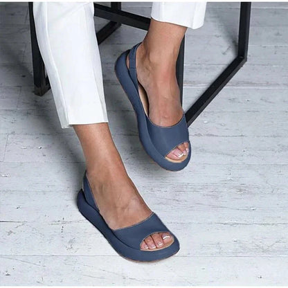 Peep Toe Platform Flats