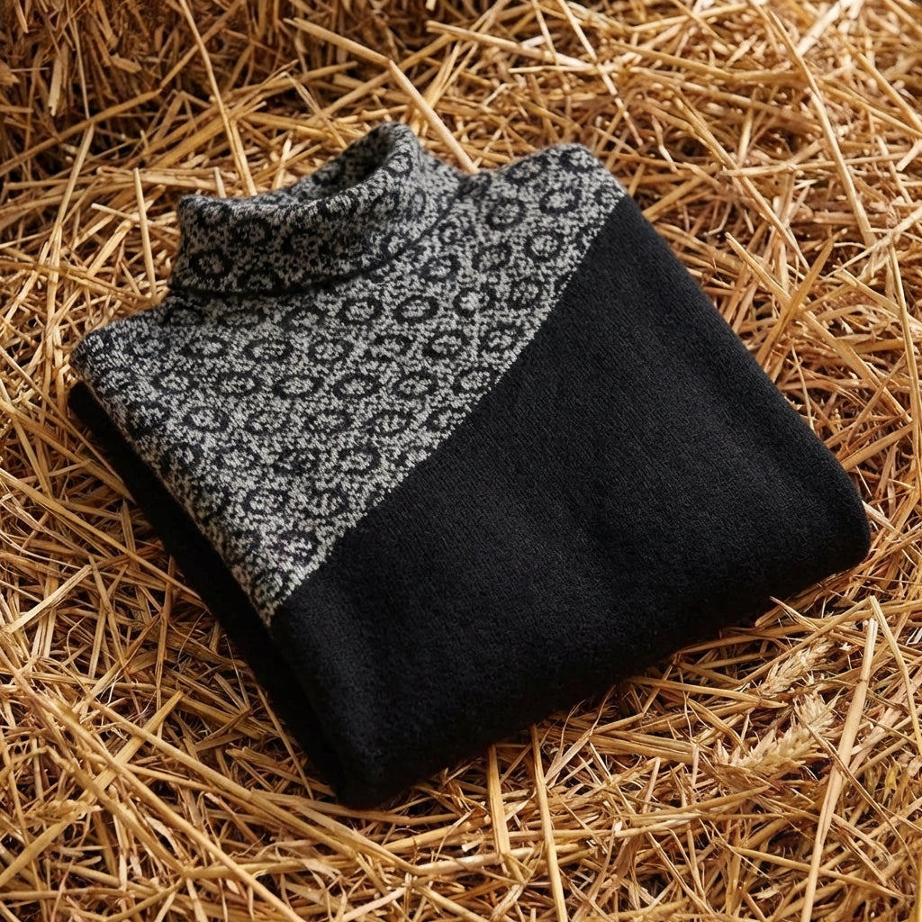 Cotton Sweater with Scattered Print