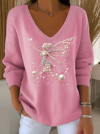 Women's Casual Pink Awareness Sweater artswardrobe