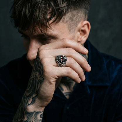 Red Eclipse Skull Ring