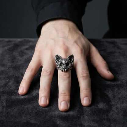 Calvarium Cat Skull Statement Ring
