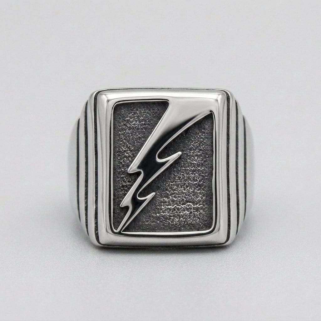 Bold Lightning Bolt Statement Ring
