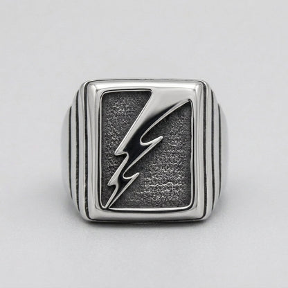 Bold Lightning Bolt Statement Ring