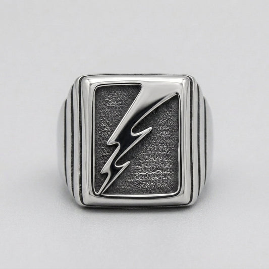 Bold Lightning Bolt Statement Ring