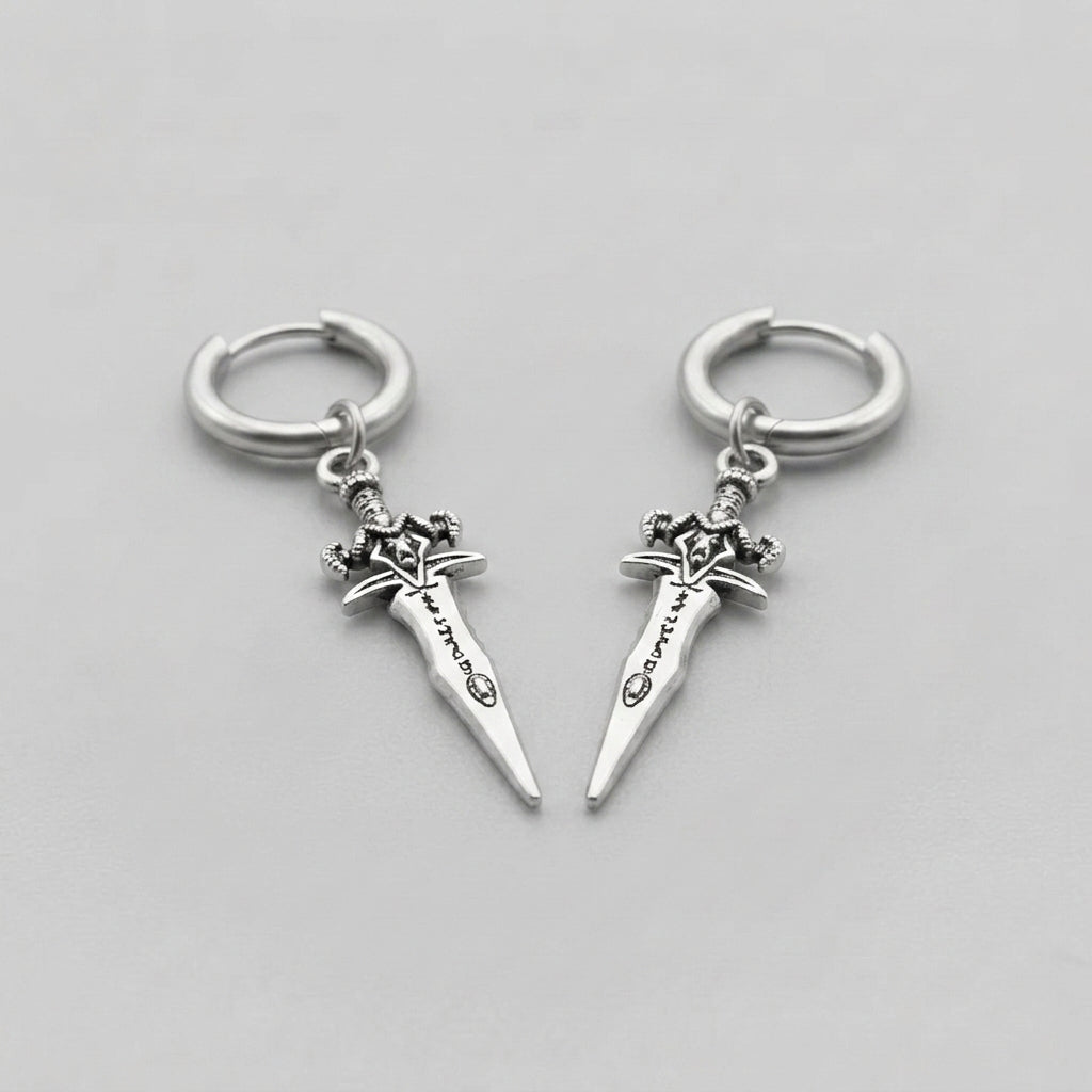 Silver Sword Earrings