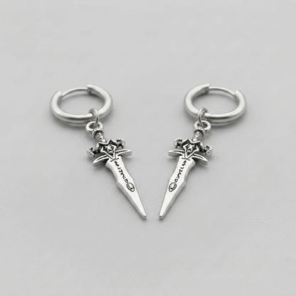 Silver Sword Earrings