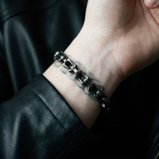 Dark Silver Chain Link Bracelet