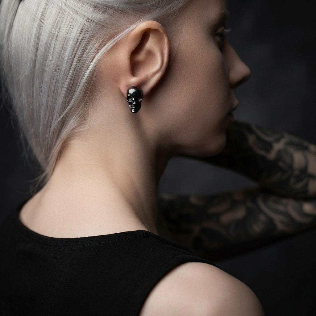 Midnight Bone Studs