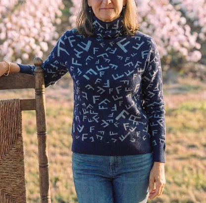 Cotton Sweater with F-Pattern
