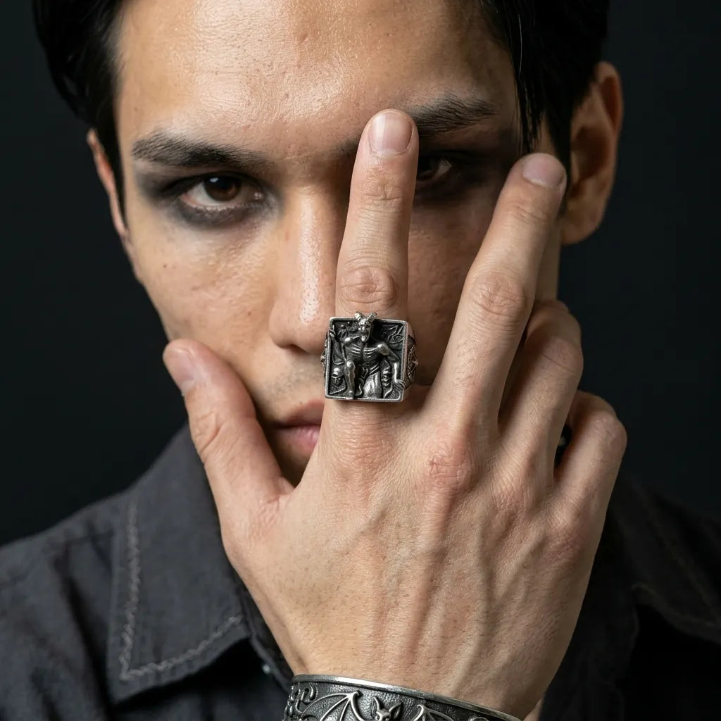 Dark Souls Demon Scene Wide Band Ring