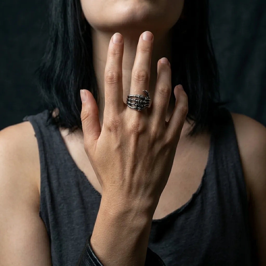 Skull & Bone Claw Wrap Ring