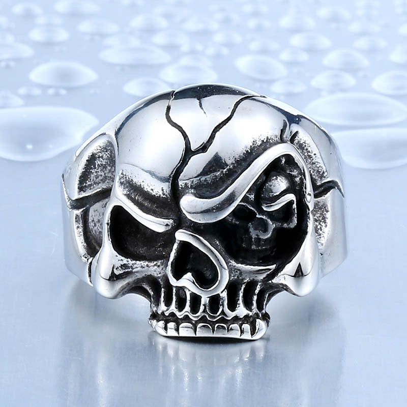 Xizang God Alternative Foreign Trade Jewelry Titanium Steel Skull Ring Men's Nightclub Single Bracelet In Stock