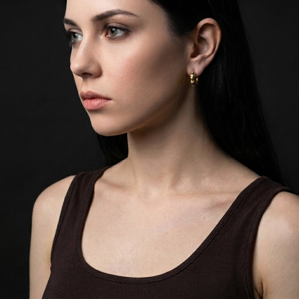 Gold Skull Hoop Earrings