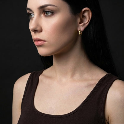 Gold Skull Hoop Earrings