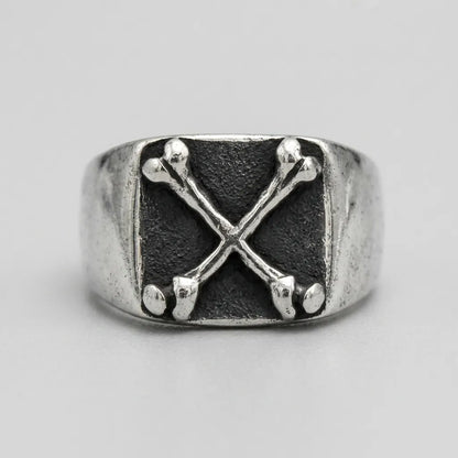 Crossed Bones Statement Signet Ring