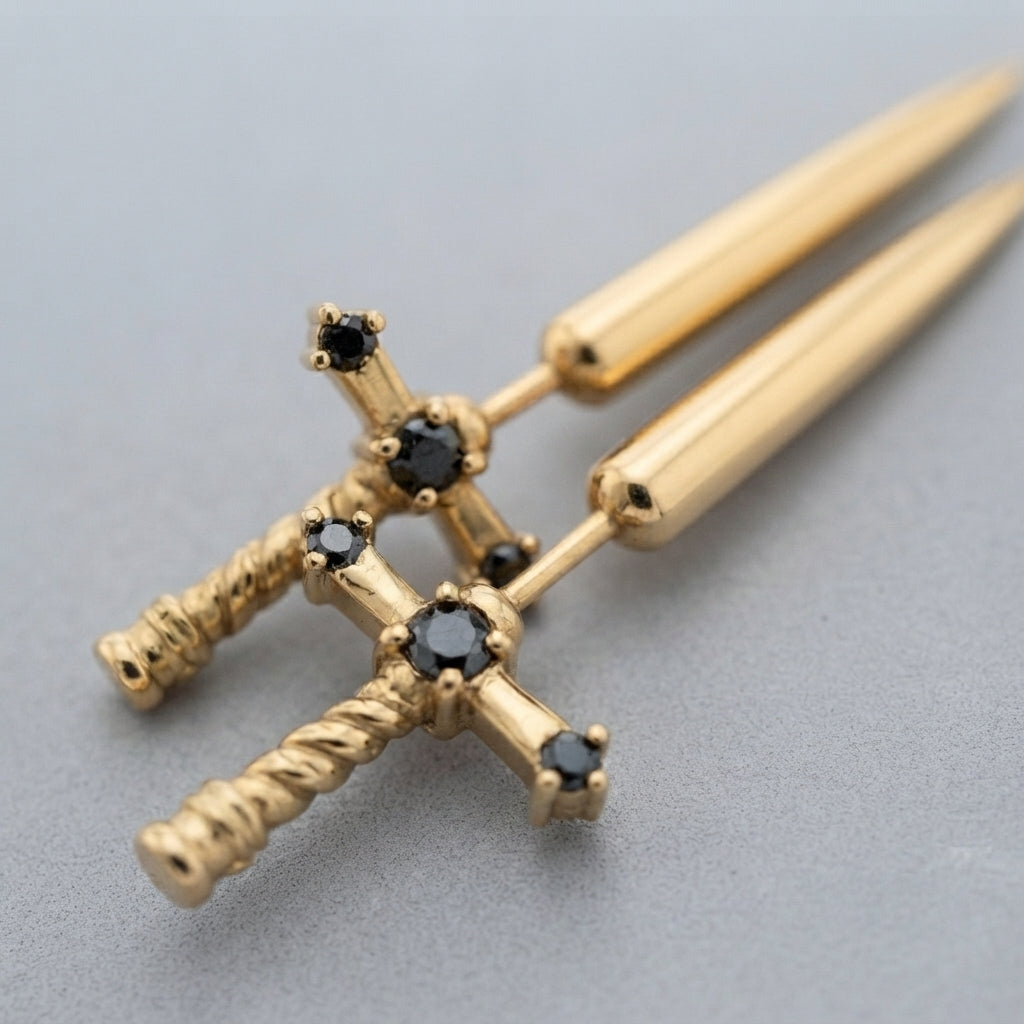 Gothic Dagger Drop Earring