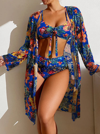 Tropical Tie Front Set With Robe
