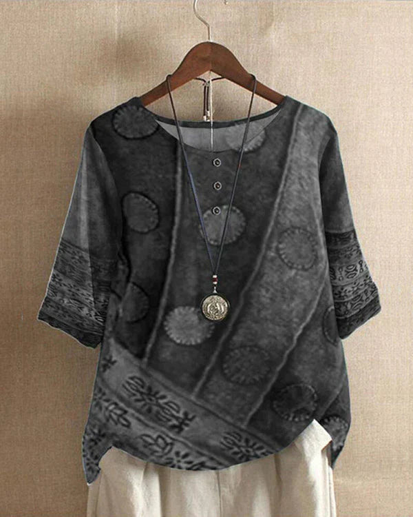 Tie Dye Print 34 Sleeve Tunic