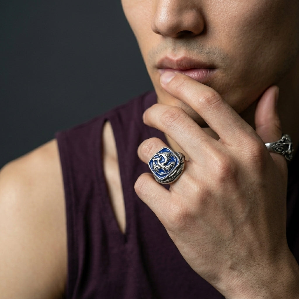 Midnight Dragon Seal Ring