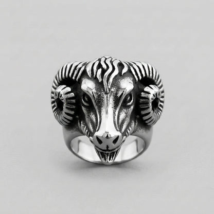 Gothic Ram Head Ring