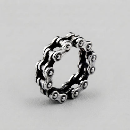 Bicycle Chain Hollow Titanium Ring