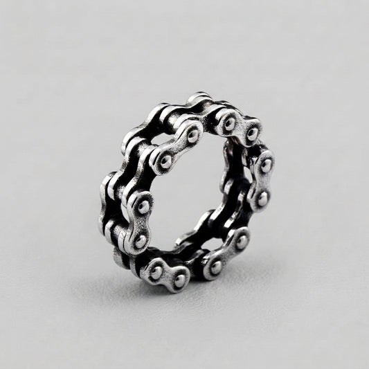 Bicycle Chain Hollow Titanium Ring