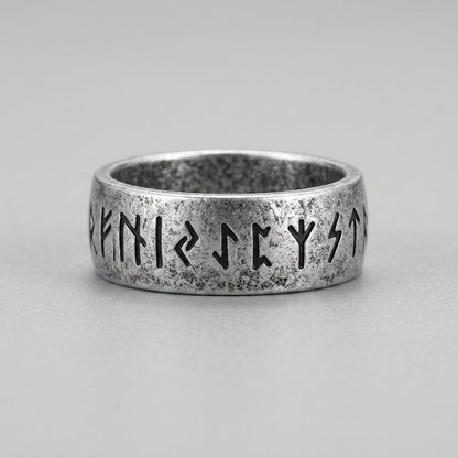 Ancient Rune Inscription Band Ring