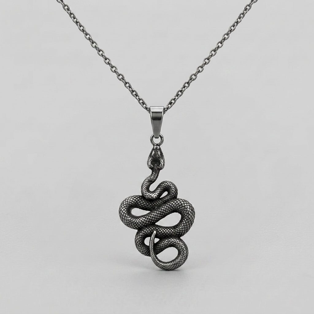 Coiled Snake Pendant Necklace