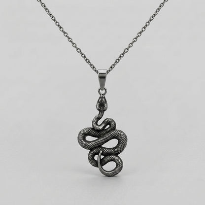 Coiled Snake Pendant Necklace