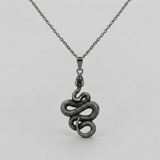 Coiled Snake Pendant Necklace
