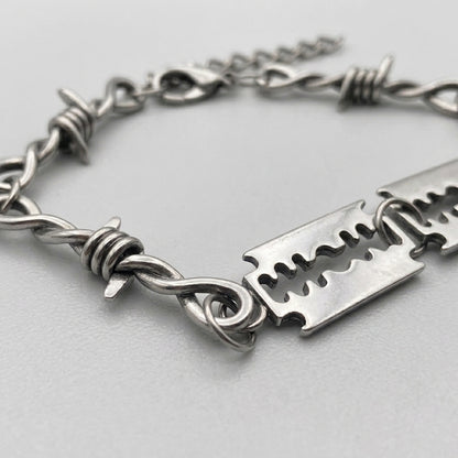 Blade & Barbed Wire Chain Bracelet