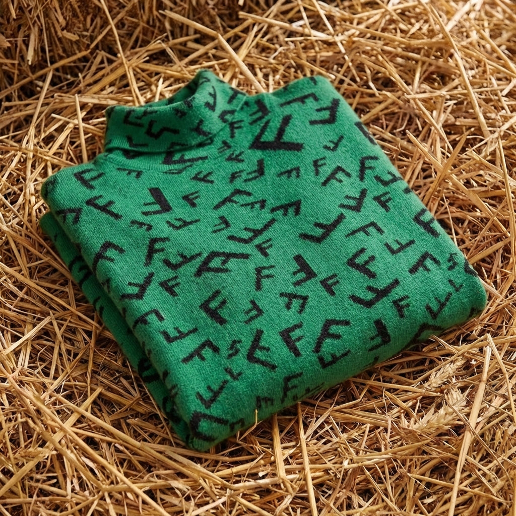 Cotton Sweater with F-Pattern