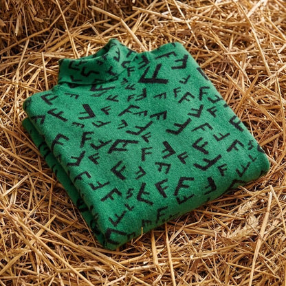 Cotton Sweater with F-Pattern