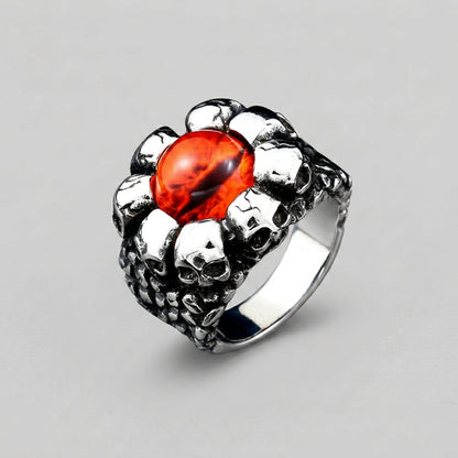 Dragon Eye Skull Ring