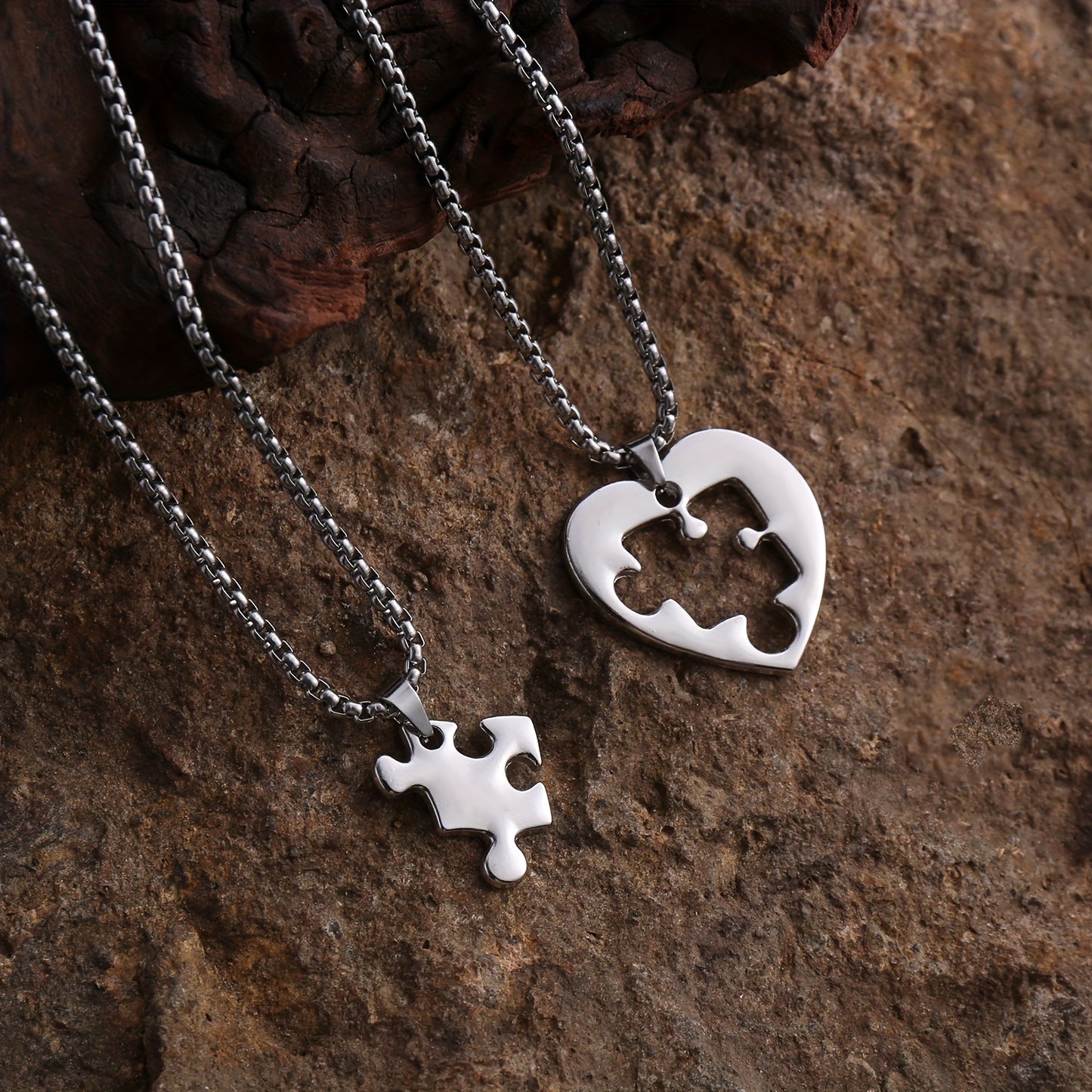 Overlapping Heart Necklace Set