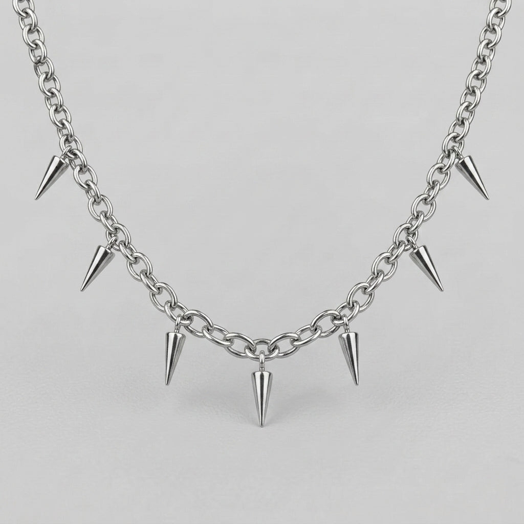 Stainless Steel Punk Aesthetic Stud Necklace
