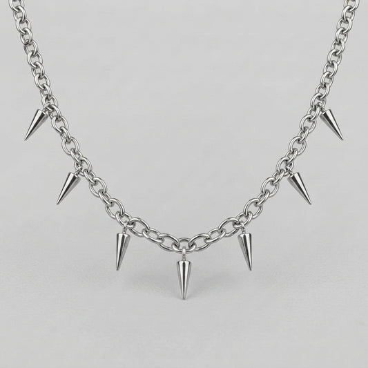 Stainless Steel Punk Aesthetic Stud Necklace