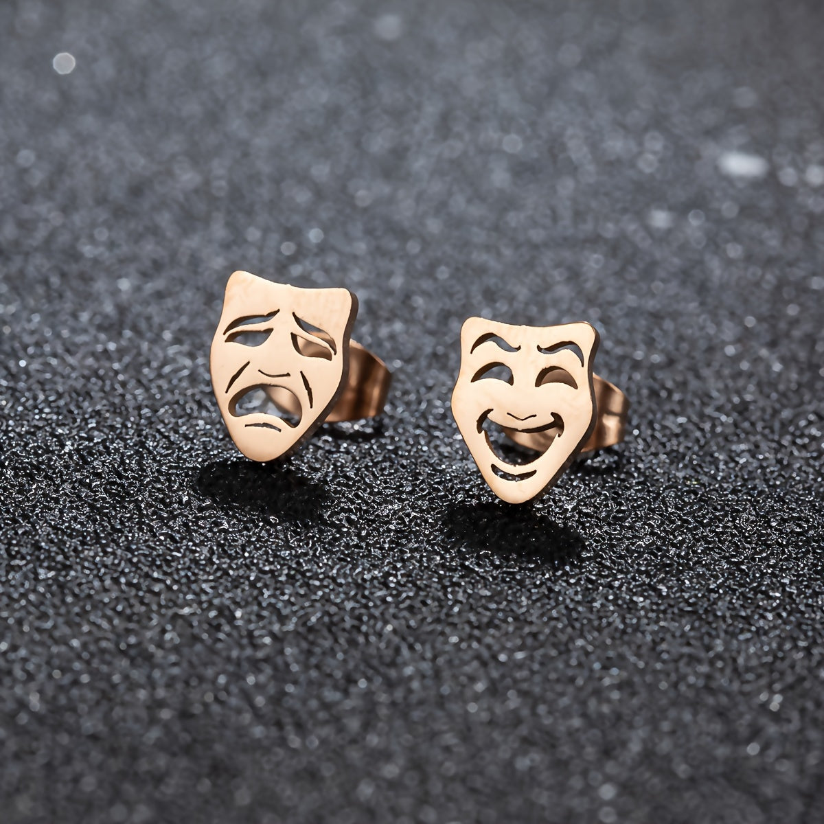 Funky Mask Stud Earrings for Men and Women Stainless Party S