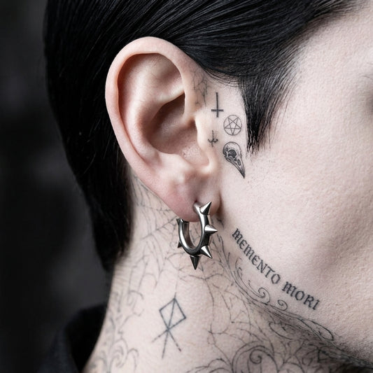 Silver Spike Hoops Earring