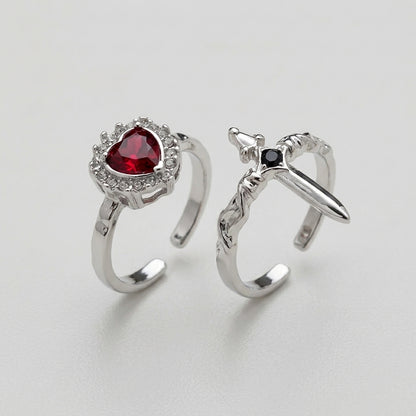 Minimalist Cross & Heart Ring