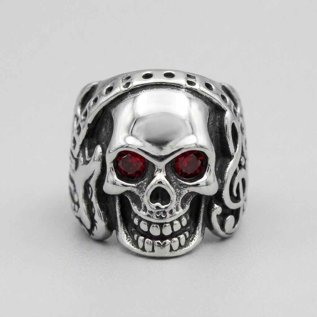 Red Eclipse Skull Ring